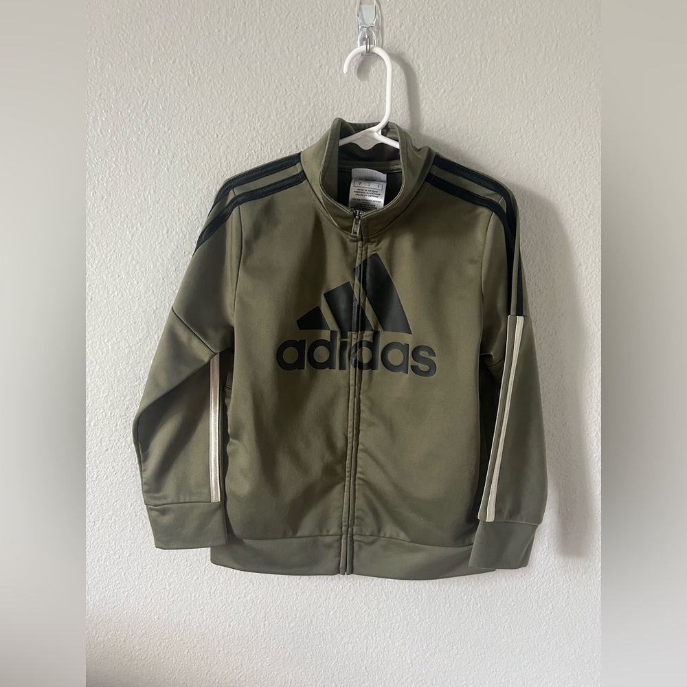 Adidas Khaki Green Zip-Up Jacket